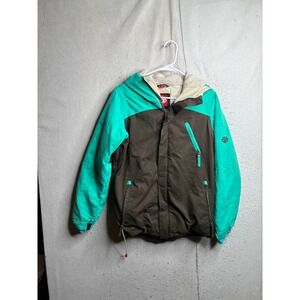 686 Authentic Festival Insulated Jacket Womens Small Brown Teal 10k Waterproof